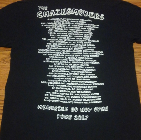 🎶⛓️🚬 Chainsmokers Tour Concert Shirt Memories - Picture 11 of 12